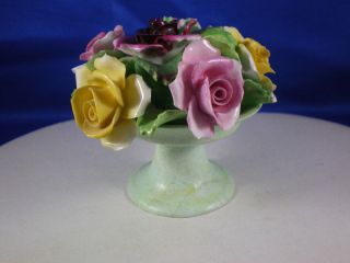 English Denton Porcelain Decorative Floral Pedestal photo
