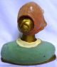 Antique Cast Iron Hand Painted Dutch Woman Lady Bust - Awesome Metalware photo 1