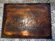 Vtg Picture Relief Plaque Embossed Copper Buffalo Hunter Horse Prairie Metalware photo 4
