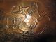 Vtg Picture Relief Plaque Embossed Copper Buffalo Hunter Horse Prairie Metalware photo 6
