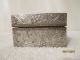 Antique Vtg Trinket Jewelry Box Holder Treasure Silver Metal Embossed Folk Art Metalware photo 2