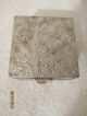 Antique Vtg Trinket Jewelry Box Holder Treasure Silver Metal Embossed Folk Art Metalware photo 5
