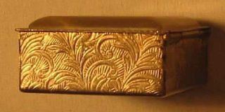 Vintage Ornate Brass Box W/green Marble Top photo