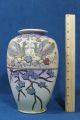 Pr Vintage 10inch Japanese Pottery Vases W/ Moriage Birds & Flowers Vases photo 6