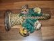 Doorstop Painted Flower Bouquet Wicker Basket Antique Cast Iron Old Hubley Metalware photo 9