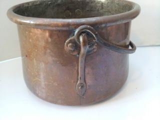 Heavy Copper Apple Butter Kettle Pot Cauldron Riveted Rolled Edge Wrought photo