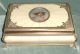 Old Filigree Brass Celluloid Handpainted Miniature Jewels Jewelry Casket Box 8 
