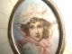 Old Filigree Brass Celluloid Handpainted Miniature Jewels Jewelry Casket Box 8 