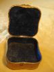 Antique Gilt Brass Trinket/jewelry Box+painted Porcelain Cameo/portrait/painting Metalware photo 6