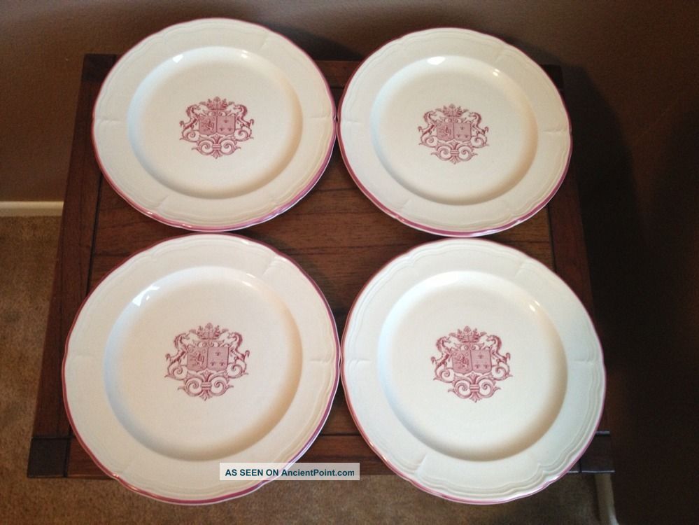 Set Of 4 Armorial Plates Niderviller France Collectable Old Rare Antique Plates & Chargers photo