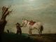 Very Old Oil Painting,  { Man With His Horse Taking A Break } Is Antique Other photo 2