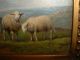 Antique Oil Painting,  { Joseph Van Leemputten,  1865 - 1948,  Sheep In The Hills}. Other photo 10