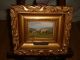 Antique Oil Painting,  { Joseph Van Leemputten,  1865 - 1948,  Sheep In The Hills}. Other photo 1