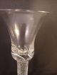 18th C Georgian English Blown Air Twist Wine Glass With Bell Bowl Stemware photo 3