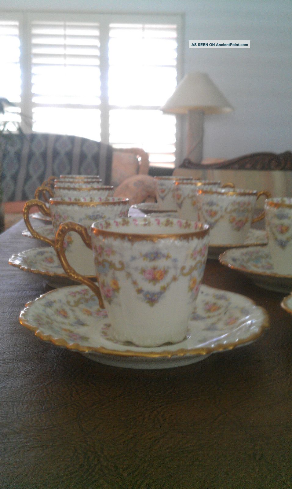 Limoge Demi Tasse Set Cups & Saucers photo