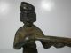 Antique Indian Bronze Figurine Man With Long Horn Gun Metalware photo 4
