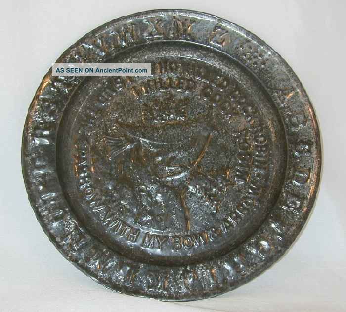 Antique Tin Abc Plate 