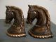 Antique Pair Western Parade Horse Dodge Bookends Gladys Brown Edwards C1946 Metalware photo 1