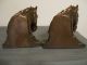 Antique Pair Western Parade Horse Dodge Bookends Gladys Brown Edwards C1946 Metalware photo 2