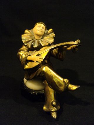 Wonderful French Art Nouveau Period Bronze Figure Of Peirrot (clown) photo