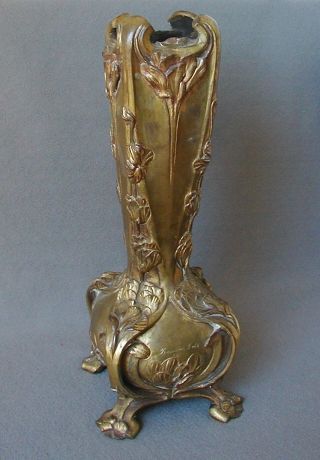 Fabulous French Antique Beaux Arts Sculpted Bronze 15  Vase photo