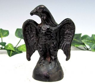 Antique Eagle Cast Iron Paperweight Miniature Figure Heavy photo