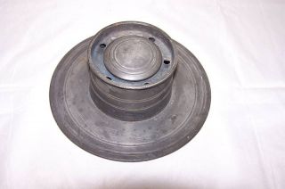 Pewter Inkwell With Quill Holes photo