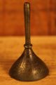 Vintage Brass Hand Bell With Engraving Metalware photo 1