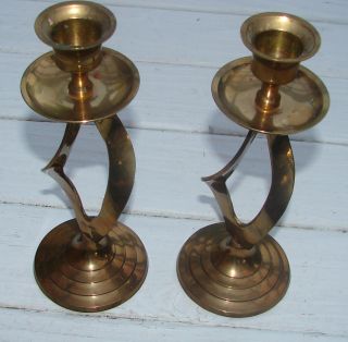2 Brass Candle Holder7 1/2 