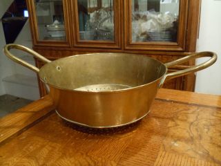 Antique Vintage Large Solid Copper Pot Pan Strainer Decanter / Handmade photo