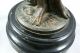 Antique French Painted Bronze Figural Statue Wood Base Metalware photo 7