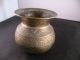 Antique Burmese Vase,  Pot,  Vessel,  Hand Made,  Etched Brass Metal,  Burma,  Ornate Metalware photo 5