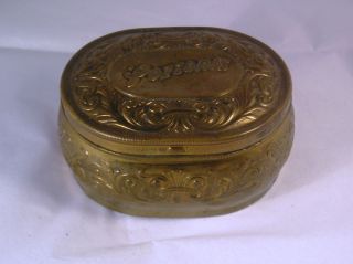 Vintage Wonderful Pozzoni ' S Brass Box (antique,  Victorian) (a2) photo