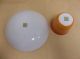 Austria Handpainted Enamel Maichberger Vienna Orange And White Bowl & Cup Metalware photo 3