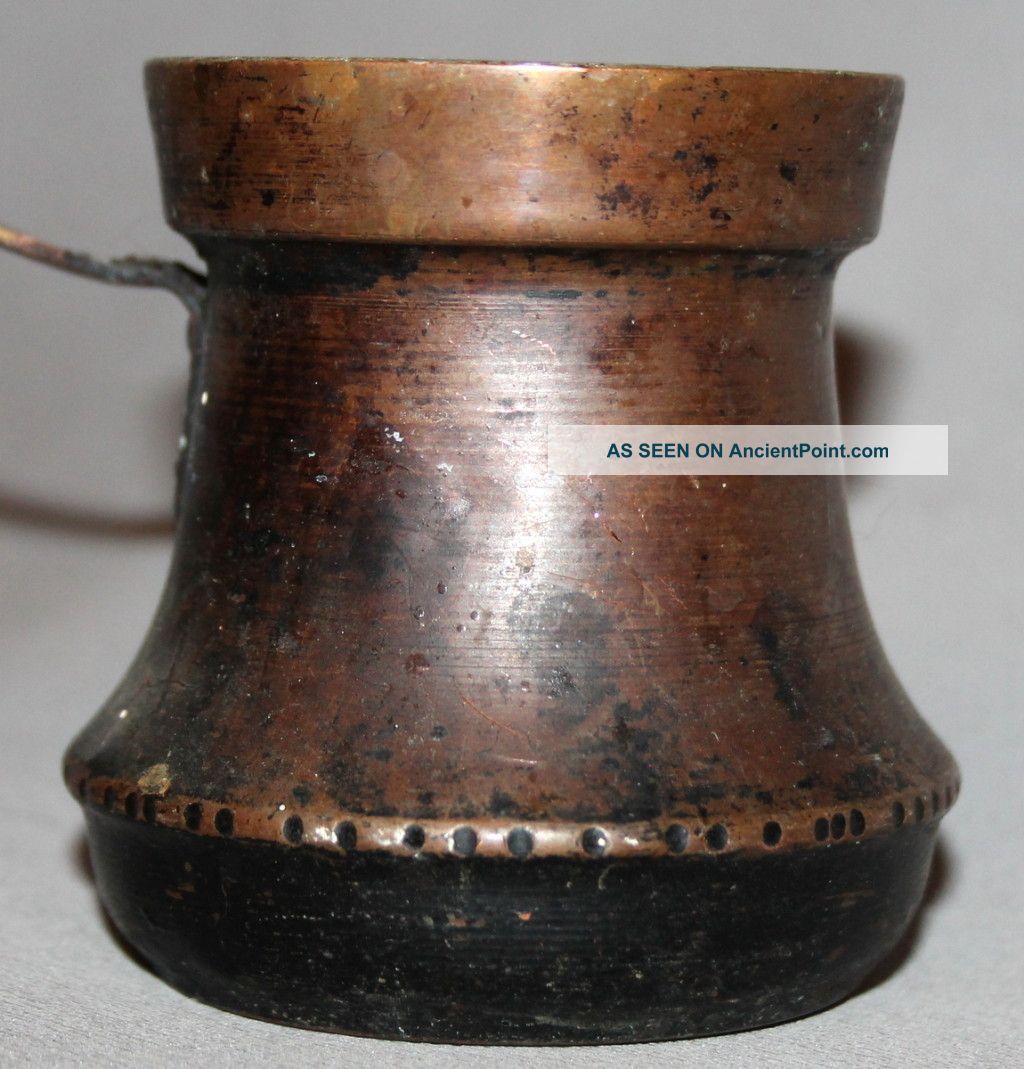 Antique Small Copper Turkish Coffee Pot Metalware photo