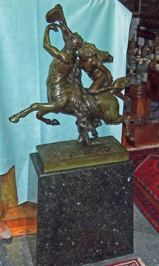 Leduc A.  J.  Large Nessus Et Dejanire Bronze 19th Century With Marble Base Signed photo