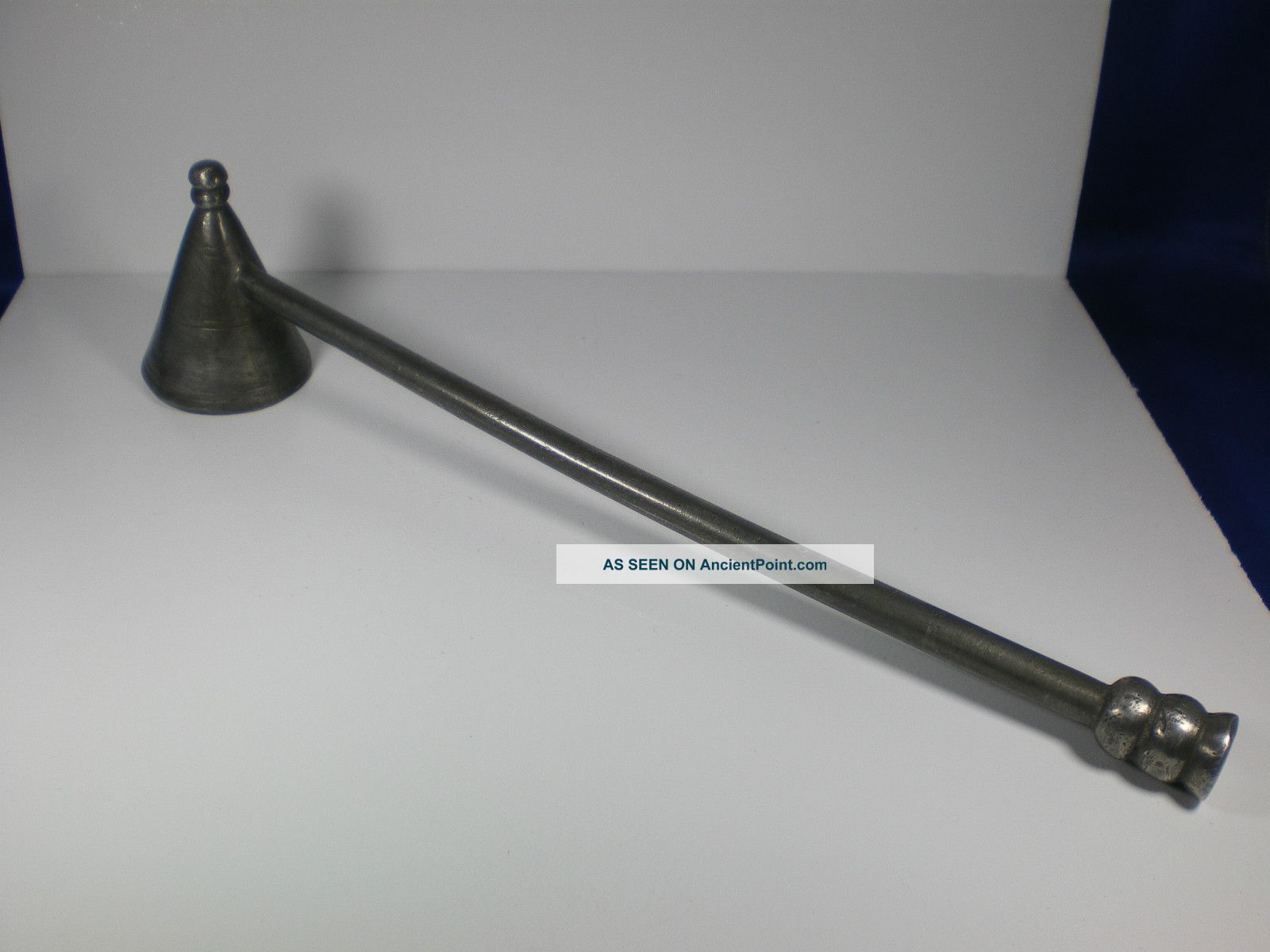 Antique Solid Pewter Candle Snuff Metalware photo