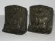 Antique Art Deco Sailing Ship Bookends C: 1920s Cast Iron Metalware photo 1