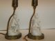 Antique Early 1920 ' S - 1940 ' S Porcelain & Brass Figurine Pair Of Lamps Lamps photo 7
