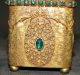 E.  & J.  B.  Empire Art Gold Trinket Box With Green Stones Metalware photo 2