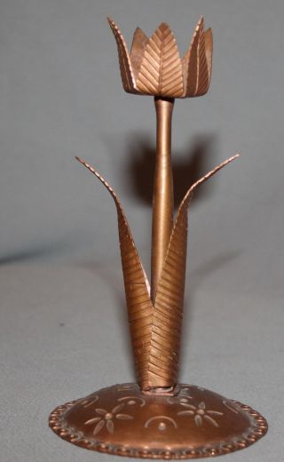 Vintage Hand Made Copper Flower Statuette photo