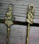 2 Antique English Brass Pixie Toasting Forks Metalware photo 1
