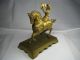 French Solid Brass Figurine Falcon Hunter,  Horse Rider France C1890s Excelt Condn Metalware photo 2