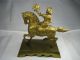 French Solid Brass Figurine Falcon Hunter,  Horse Rider France C1890s Excelt Condn Metalware photo 3