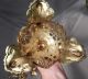 Pair Antique French Gothic Mary Altar Candelabra Gilt Brass Roses Blue Enamel Metalware photo 1