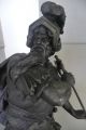 Large Pair Of Antique Victorian Mythological Warriors Spelter Metal Statues Metalware photo 10