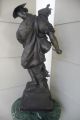 Large Pair Of Antique Victorian Mythological Warriors Spelter Metal Statues Metalware photo 2