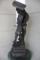 Large Pair Of Antique Victorian Mythological Warriors Spelter Metal Statues Metalware photo 3