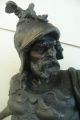 Large Pair Of Antique Victorian Mythological Warriors Spelter Metal Statues Metalware photo 4