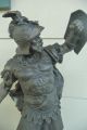 Large Pair Of Antique Victorian Mythological Warriors Spelter Metal Statues Metalware photo 5
